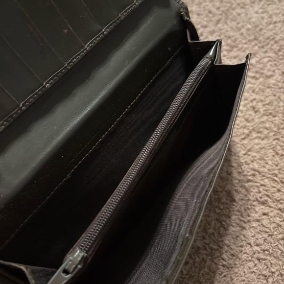 Vintage Gucci Bamboo Zip Around Wallet Brown Leather Long Wallet Made in Italy - Picture 8 of 15